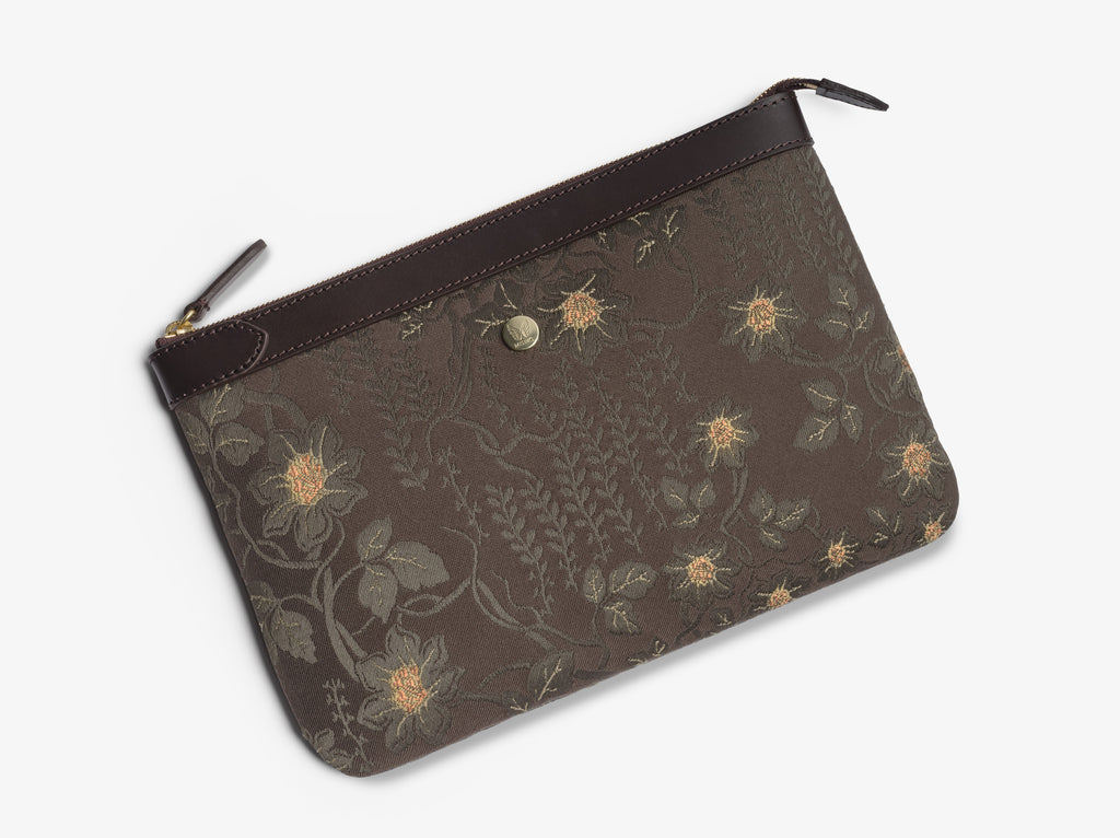 M/S Pouch - Earth jacquard/Dark brown